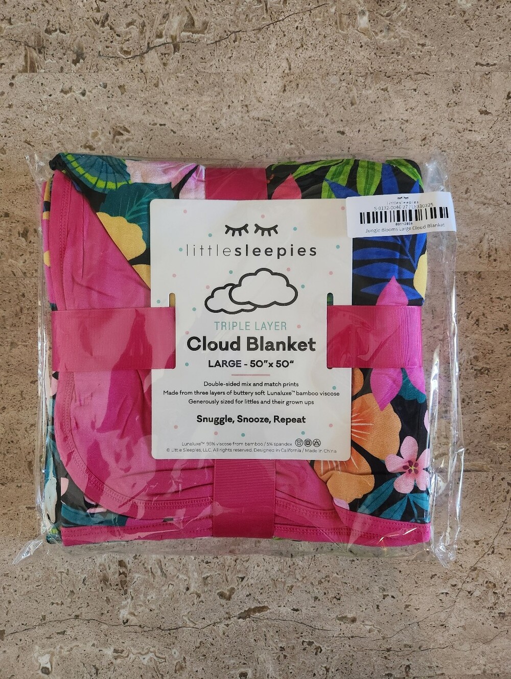 Little Sleepies Jungle Blooms Cloud Blanket, NWT